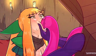 Heroes of the Darkest Dungeon computer game got into a gang-bang with monsters