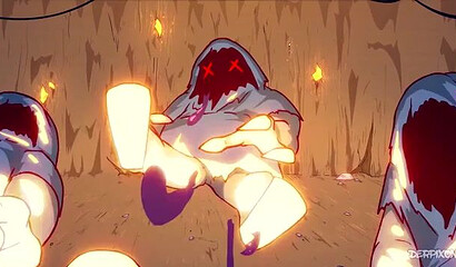 Heroes of the Darkest Dungeon computer game got into a gang-bang with monsters