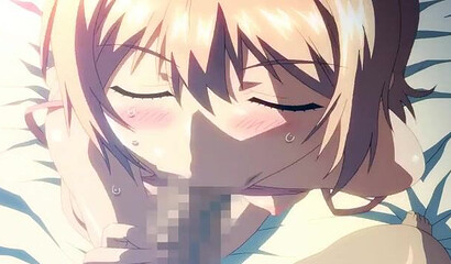 Cutie with hentai flash game gently sucks the main character's cock