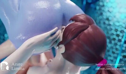 Futa hotties D.Va, Mercy and Fatal Widow from Overwatch had sex in the shower