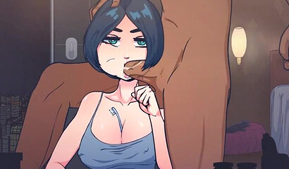 Black guy stopped time and put his dick in his neighbor's mouth from an anime cartoon