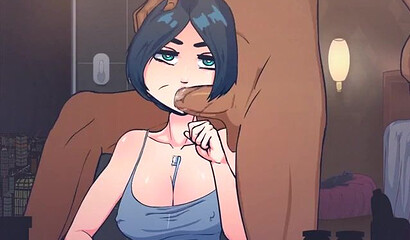 Black guy stopped time and put his dick in his neighbor's mouth from an anime cartoon