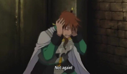 Hentai hottie in swimsuit fucks her friend on the lawn