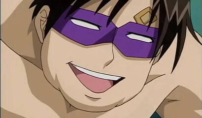 Masked gangsters finger-fuck the holes of a busty hentai teacher