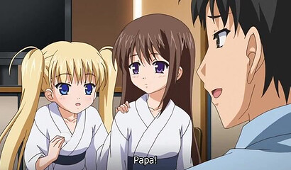 Perverted hentai cartoon stepfather fucks stepdaughter's friend