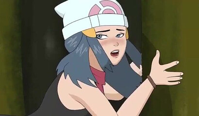 Pokémon battle winner fucks pretty girl Dawn in the woods