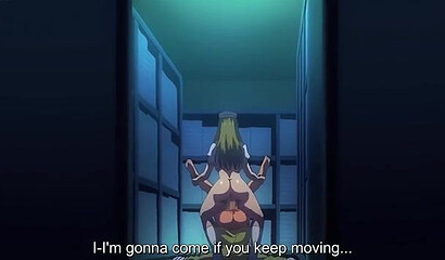 The crazy nurse from the hentai cartoon milks cum from the patient's cock every night