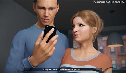 Unsatisfied 3D wife cheats on stupid husband with black man