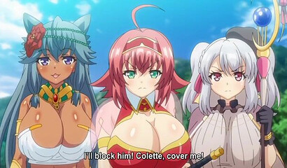 Horrible demon fucked a busty hentai cartoon warrior girl in the open air