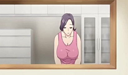 Mother-in-law and son-in-law from hentai porn cartoon have secret sex