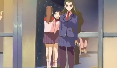 Blackmailer fucks naive hentai schoolgirl with beautiful breasts in back room