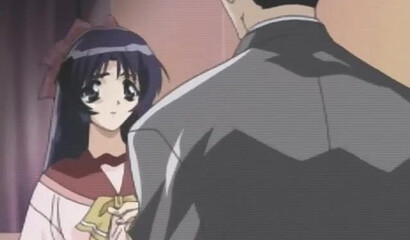 Blackmailer fucks naive hentai schoolgirl with beautiful breasts in back room