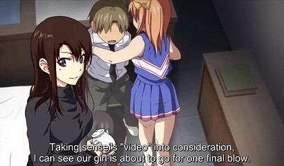 Ugly janitor fucks demure hentai schoolgirl in back room