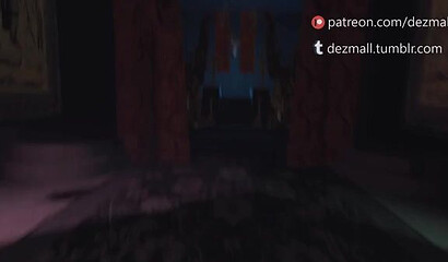 A titty demoness from hell gets hardcore fucked by a bound guy in a 3D cartoon