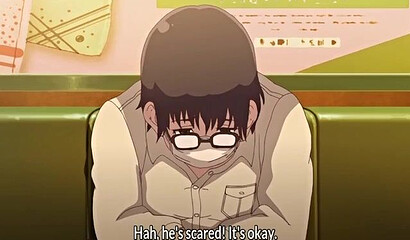 Masked sex maniac fucks schoolgirl from hentai cartoon on train