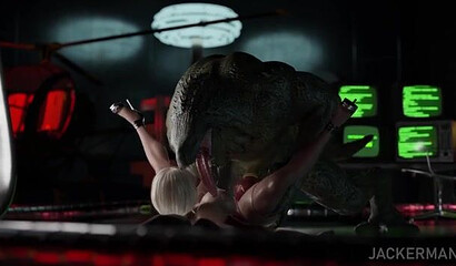 Reptiloid with a huge cock fucks a busty Russian spy in 3D cartoon