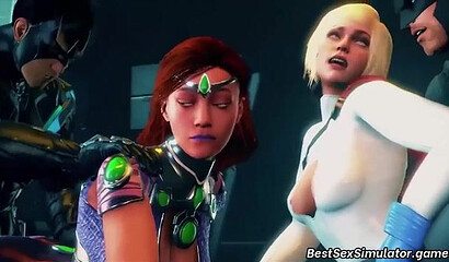 3D porn set with Batman and other Justice League characters