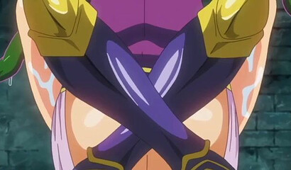 Evil hentai cartoon heroine fucks futanari warrior girls with her dick