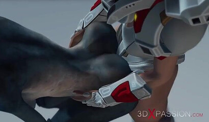 Female astronaut with a futanari cock fucks alien hottie in 3D cartoon