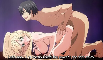 Anime hero with two dicks fucks a sexy goddess