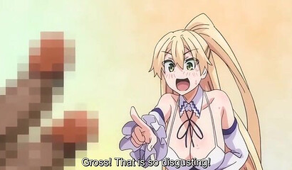 Anime hero with two dicks fucks a sexy goddess