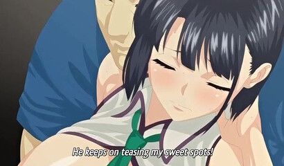 Perverted stepfather fucked stepdaughter next to her sleeping husband in hentai cartoon