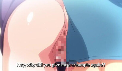 Hentai cartoon half-brother can't resist sister with big tits