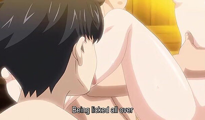 Hotel guests fuck a furry fox girl in an anime cartoon