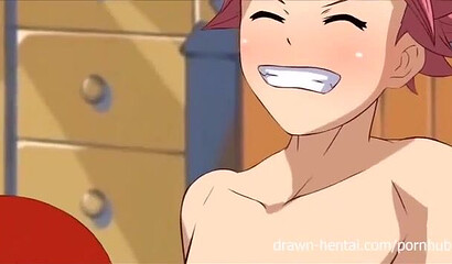 Lucky Natsu fucks Erza and Lucy in Fairy Tail cartoon porn parody