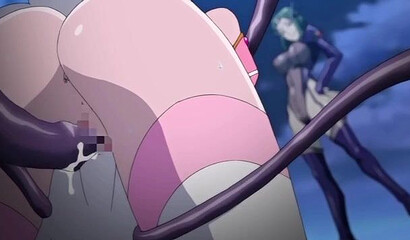 Slippery monster tentacles penetrate the virgin pussy of a hentai sorceress