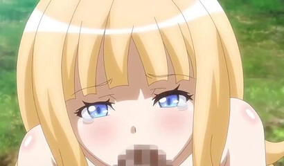 Horrible goblins gang bang innocent girl from hentai cartoon in the forest