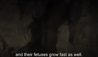 Horrible goblins gang bang innocent girl from hentai cartoon in the forest