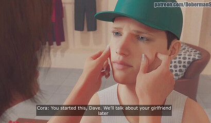 Horny stepmother with big 3D tits fucks stepson in the store