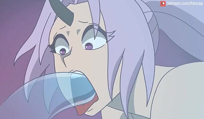 The cute monster pulled Rimuru Tempest out of her clothes and fucked her hard