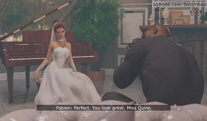 Black photographer with a big dick fucks 3D cartoon bride on her wedding day