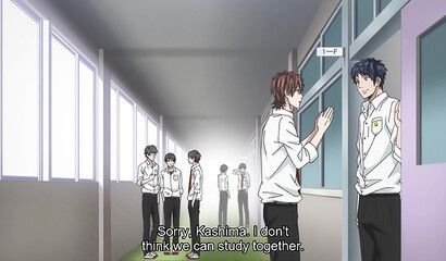 Romantic hentai story of gay students: pure gay love