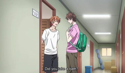 Romantic hentai story of gay students: pure gay love