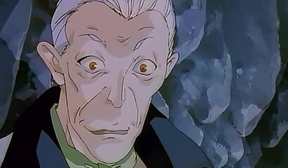 A hypnotized warrior fucks a succubus demon from a hentai cartoon in a cave