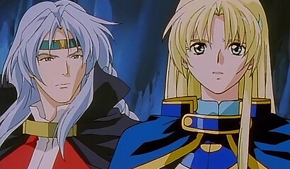 A hypnotized warrior fucks a succubus demon from a hentai cartoon in a cave