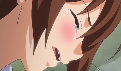 Beaten guy watches guys gang bang a hentai slut