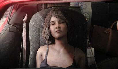 A survivor in a car hardcore fucks teenage Clementine from the Walking Dead game