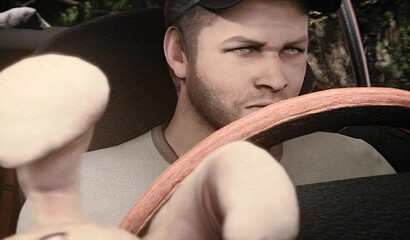 A survivor in a car hardcore fucks teenage Clementine from the Walking Dead game