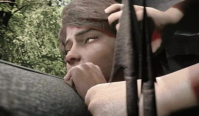 A survivor in a car hardcore fucks teenage Clementine from the Walking Dead game