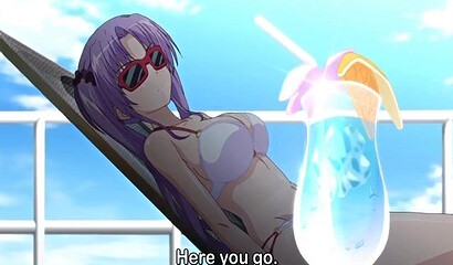 Lovable guy from an anime cartoon fucks the maid and his girlfriend