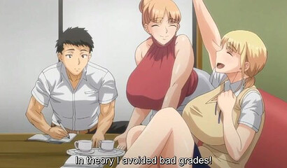 Mom with huge milk tits fucks her daughter's friend