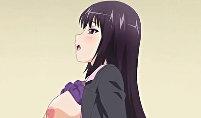 Sexy hentai brunette caught boyfriend after sex with another girl