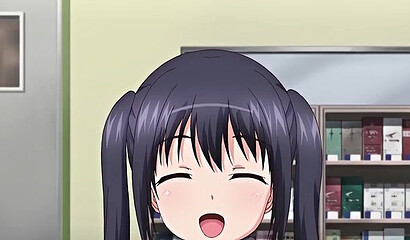 A manager with a thick cock took a hentai girl's anal virginity