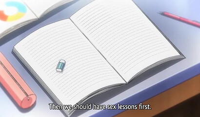 Cute tutor teaches sex to two hot hentai cartoon milfs