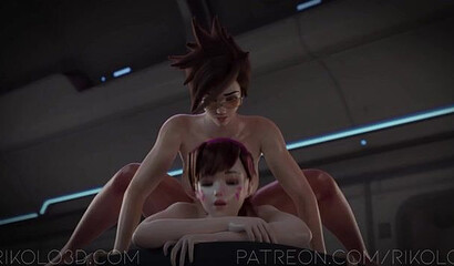Futa heroines of Overwatch computer game have passionate sex