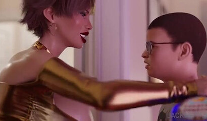 Excited son fucks drunk mom with huge tits in 3D cartoon